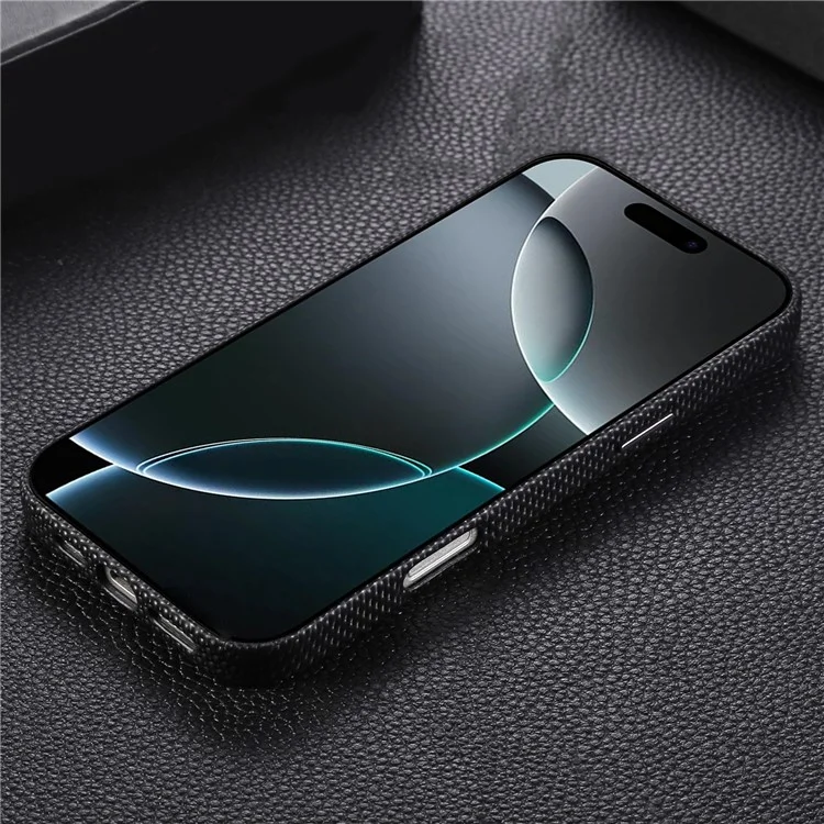 Für iPhone 16 Pro Max Magnetische Hülle Diamant-Textur Leder + PC Handyhülle - Schwarz
