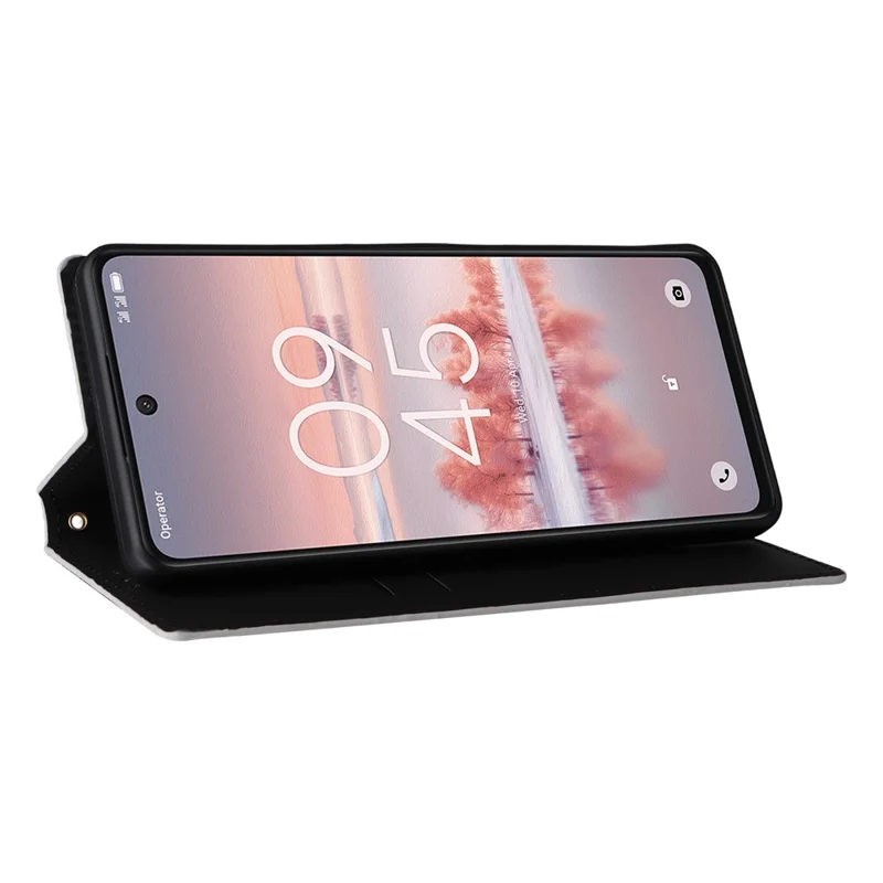 For TCL 60 NxtPaper 4G Case Wallet Rhombus Imprinted Leather Phone Cover - Silver