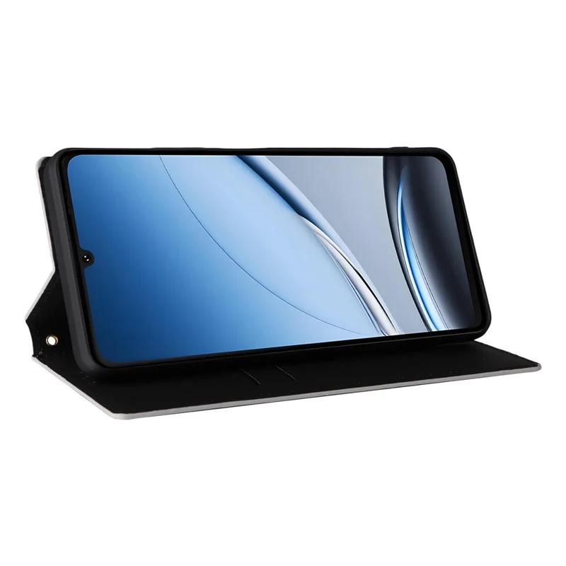 حافظة لهاتف Doogee Note 59 / Note 59 Pro، محفظة بتصميم جلد بنمط معين منقوش - فضي
