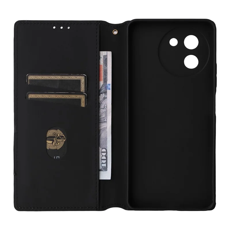 حافظة لهاتف Doogee Note 59 / Note 59 Pro، محفظة بتصميم جلد بنمط معين منقوش - فضي