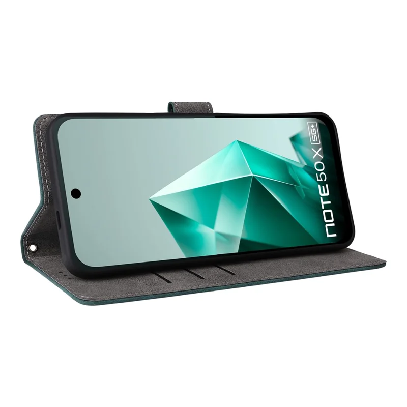 For Infinix Note 50x 5G X6857B Case Wallet RFID Blocking PU Leather Phone Cover Stand with Strap - Green