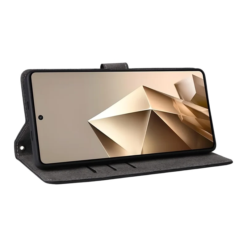 For Infinix Note 50 Pro+ 5G Case Wallet RFID Blocking PU Leather Phone Cover Stand with Strap - Black