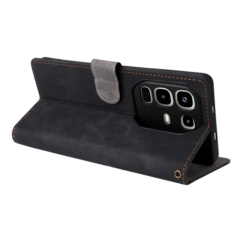 For Infinix Note 50 Pro+ 5G Case Wallet RFID Blocking PU Leather Phone Cover Stand with Strap - Black