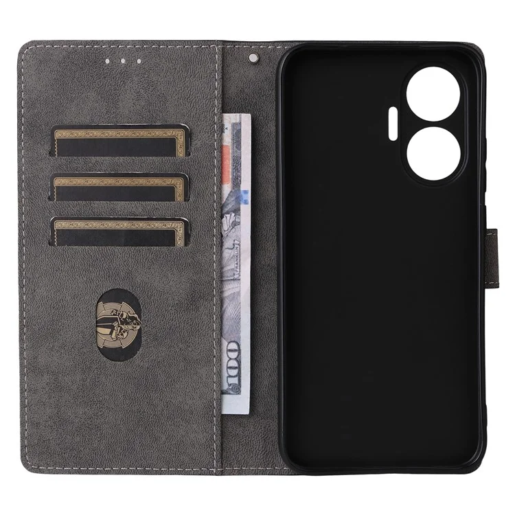Funda tipo cartera para Xiaomi Redmi Turbo 4 Pro 5G con bloqueo RFID, cuero PU, soporte y correa - Negro