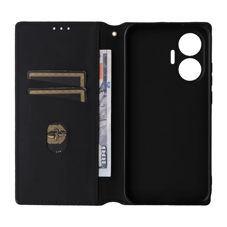Funda tipo cartera para Xiaomi Redmi Turbo 4 Pro 5G con diseño de rombos en cuero - Rojo