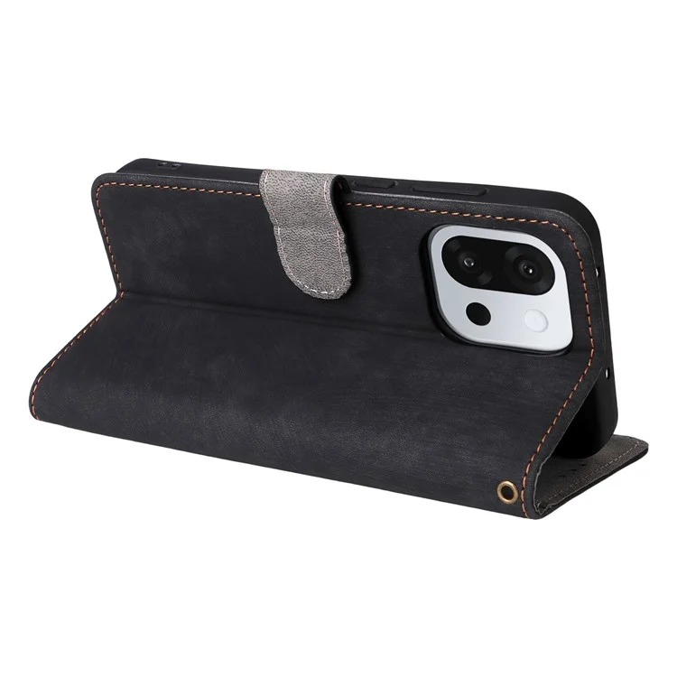 For OnePlus 13T 5G Case Wallet RFID Blocking PU Leather Phone Cover Stand with Strap - Black