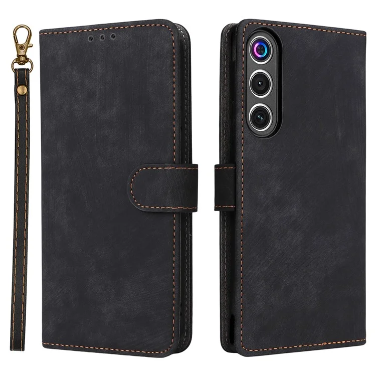 For ZTE nubia Redmagic 10 Air 5G Case Wallet RFID Blocking PU Leather Phone Cover Stand with Strap - Black