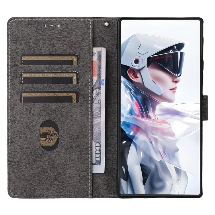 For ZTE nubia Redmagic 10 Air 5G Case Wallet RFID Blocking PU Leather Phone Cover Stand with Strap - Black