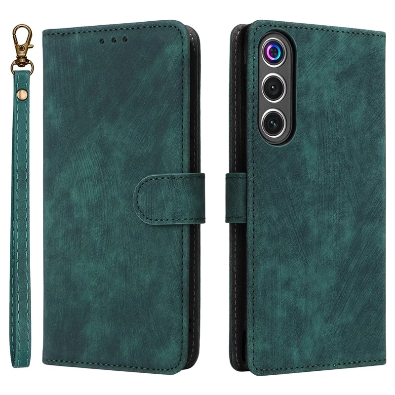 For ZTE nubia RedMagic 10 Air 5G Case Wallet RFID Blocking PU Leather Phone Cover Stand with Strap - Green