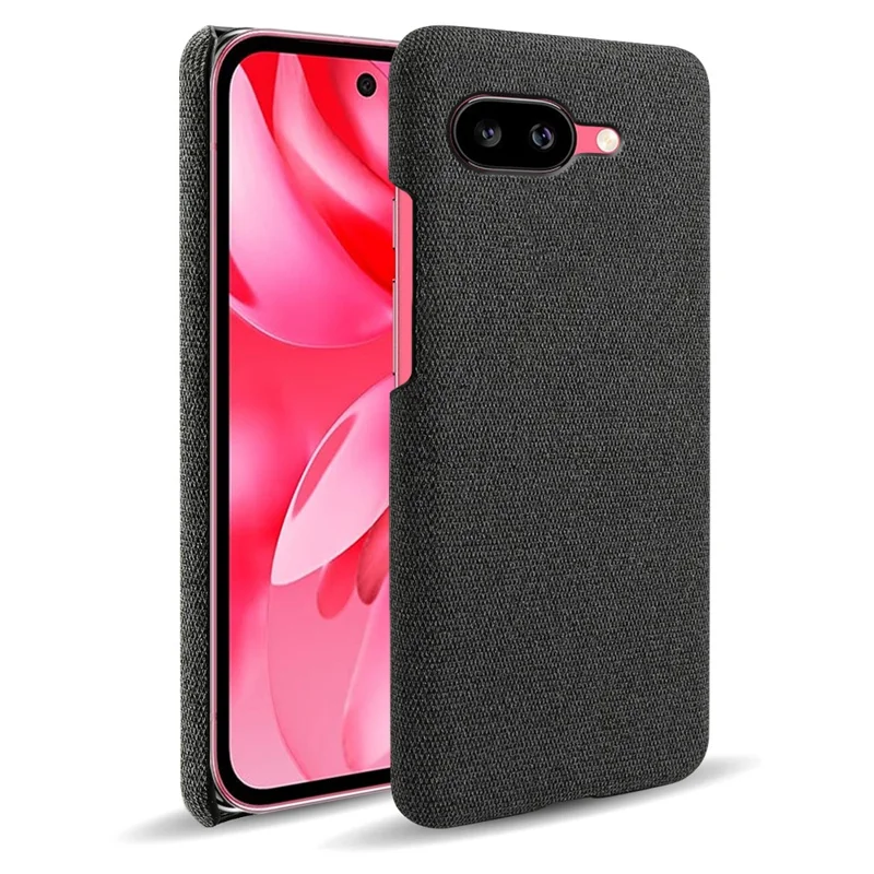 For Google Pixel 9a Phone Case Cloth Texture Anti-Scratch Protective PC Back Cover - Black