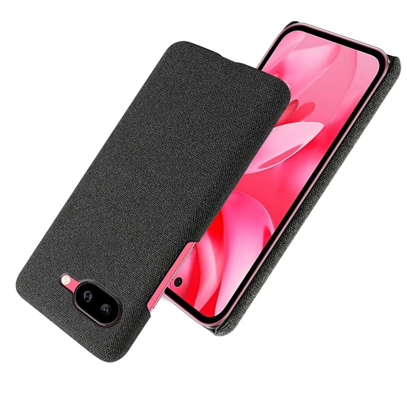 For Google Pixel 9a Phone Case Cloth Texture Anti-Scratch Protective PC Back Cover - Black