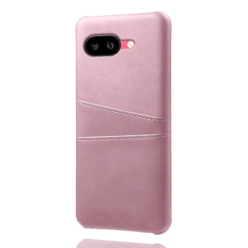 For Google Pixel 9a Case Dual Card Slots PU Leather + Hard PC Phone Cover - Rose Gold
