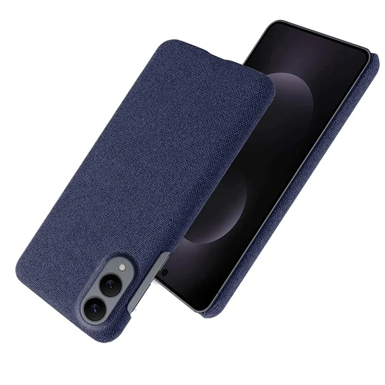 For Samsung Galaxy S25 Edge Phone Case Cloth Texture Anti-Scratch Protective PC Back Cover - Blue