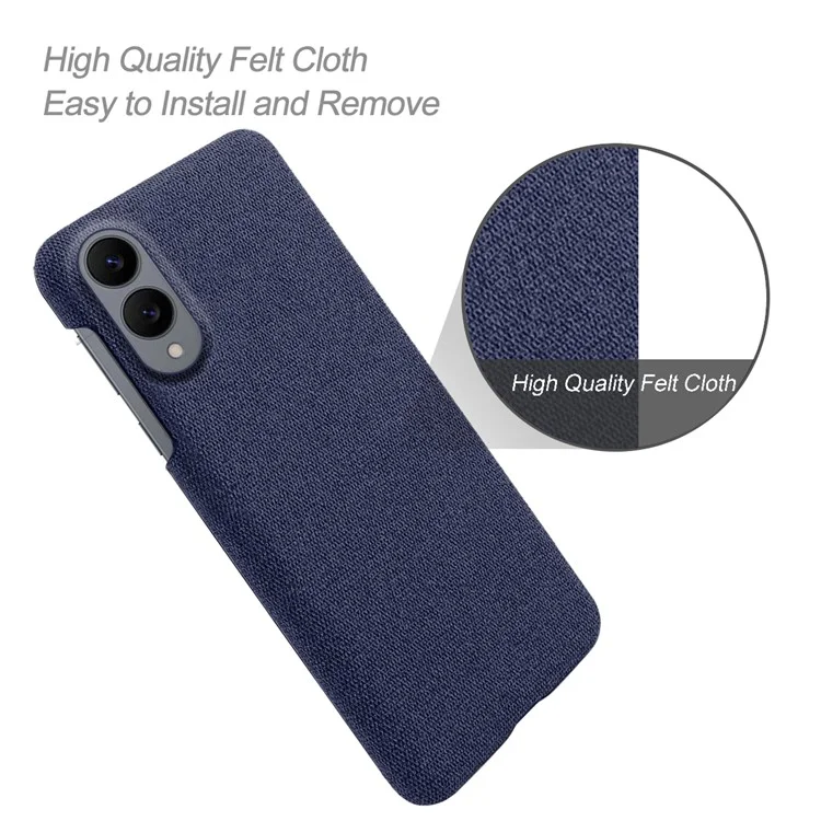 For Samsung Galaxy S25 Edge Phone Case Cloth Texture Anti-Scratch Protective PC Back Cover - Blue