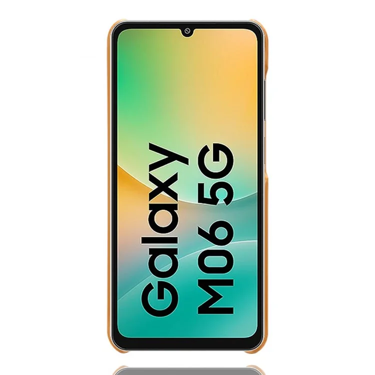 Capa para Samsung Galaxy A06 5G / M06 5G, slots para dois cartões, couro PU + PC rígido - Laranja