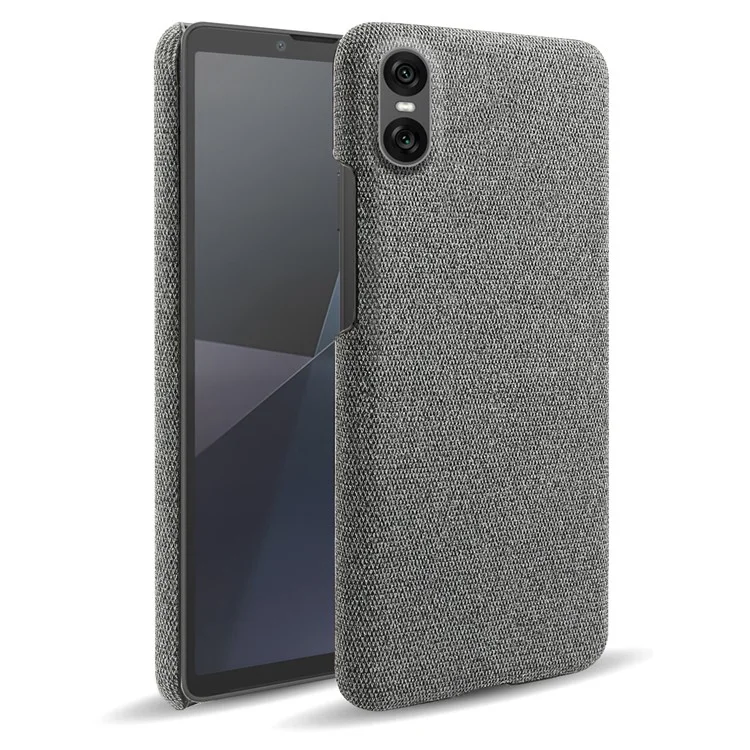 Funda para teléfono Sony Xperia 10 VII Textura de tela Cubierta posterior de PC protectora antirayado - Gris