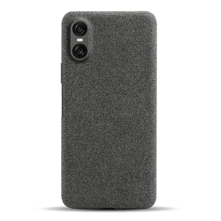 Funda para teléfono Sony Xperia 10 VII Textura de tela Cubierta posterior de PC protectora antirayado - Gris