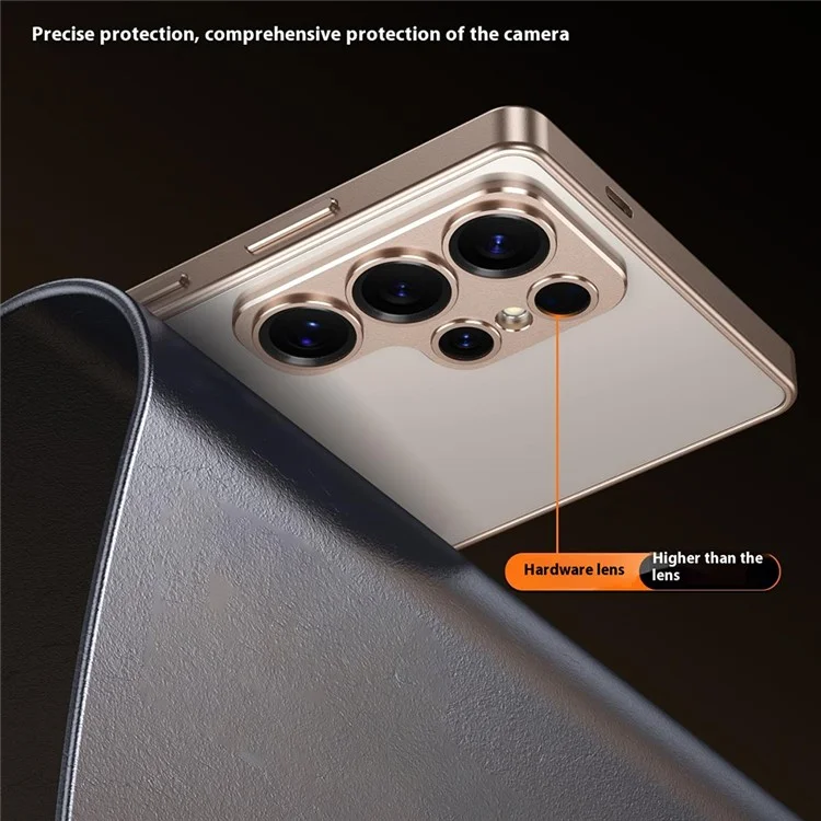 For Samsung Galaxy S25 Ultra Bumper Case Alloy Frame Cover with Lens Frame - Silver