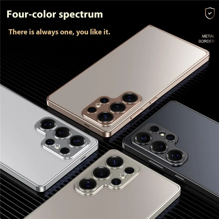 For Samsung Galaxy S25 Ultra Bumper Case Alloy Frame Cover with Lens Frame - Silver
