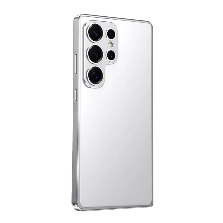 For Samsung Galaxy S25 Ultra Bumper Case Alloy Frame Cover with Lens Frame - Silver