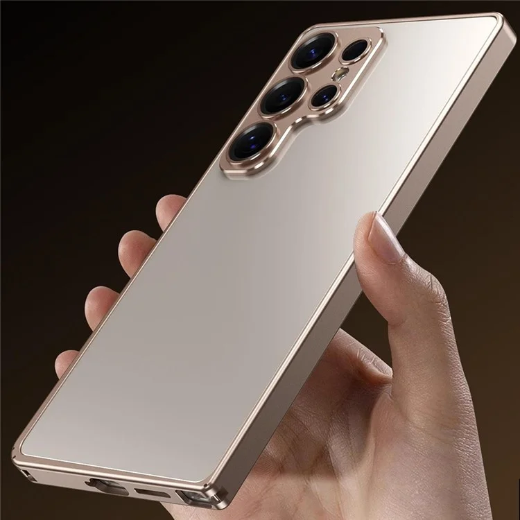 For Samsung Galaxy S25 Ultra Bumper Case Alloy Frame Cover with Lens Frame - Silver