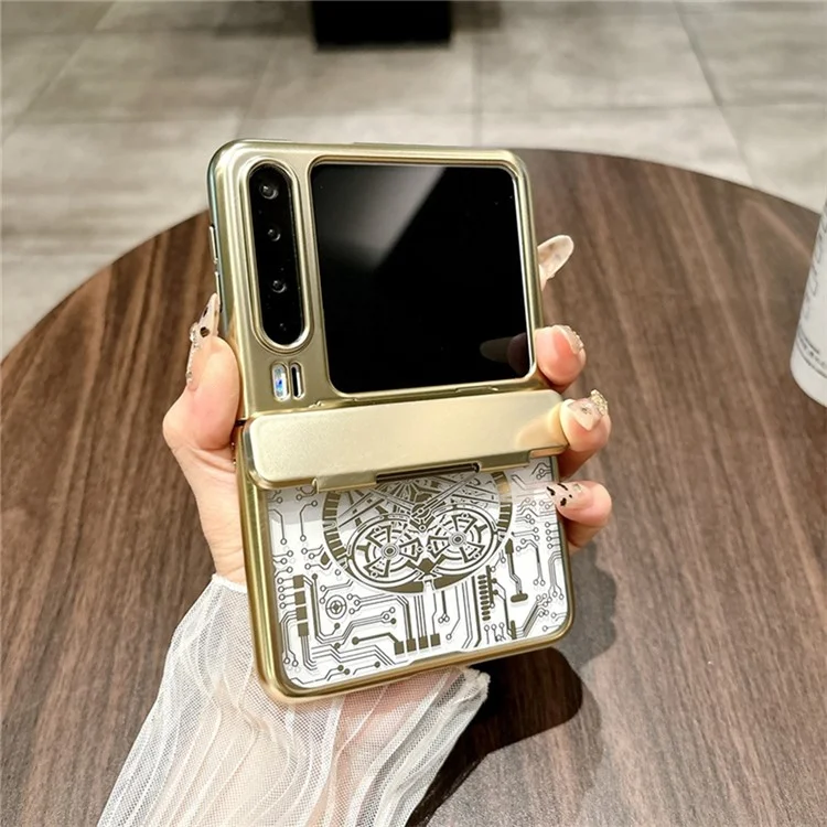 Cover per Huawei Pura X Mechanical Legend - Cover Elettroplaccata in PC - Oro Champagne