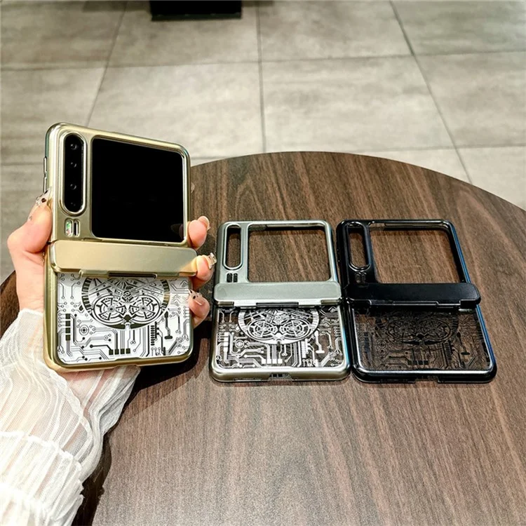 Cover per Huawei Pura X Mechanical Legend - Cover Elettroplaccata in PC - Oro Champagne