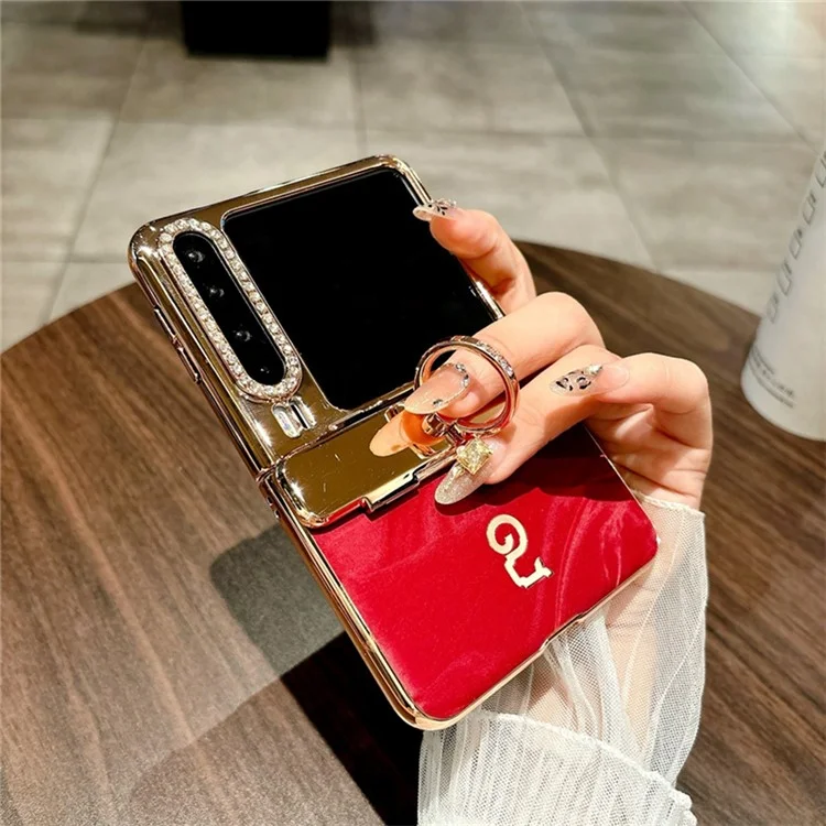 Per Huawei Pura X Custodia Placcatura Duro PC Copertina del telefono con Supporto ad Anello - Rosso