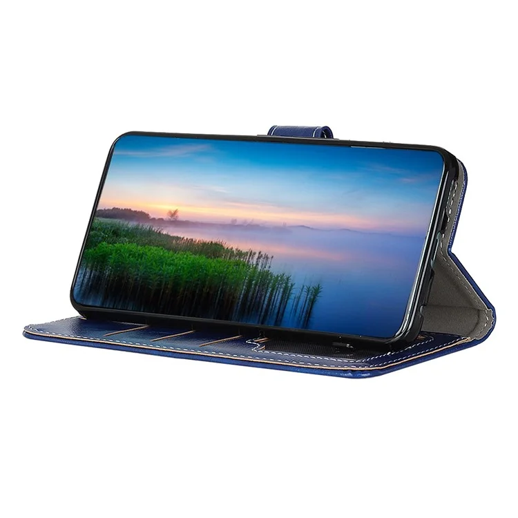 Funda tipo cartera de cuero para Xiaomi Redmi Turbo 4 Pro 5G con textura de caballo salvaje - Azul