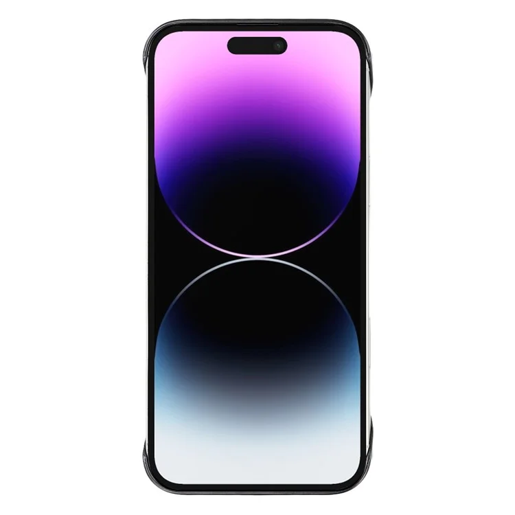 KIGC For iPhone 14 Pro Max Magnetic Case Electroplating PC + PU Phone Back Cover - Black