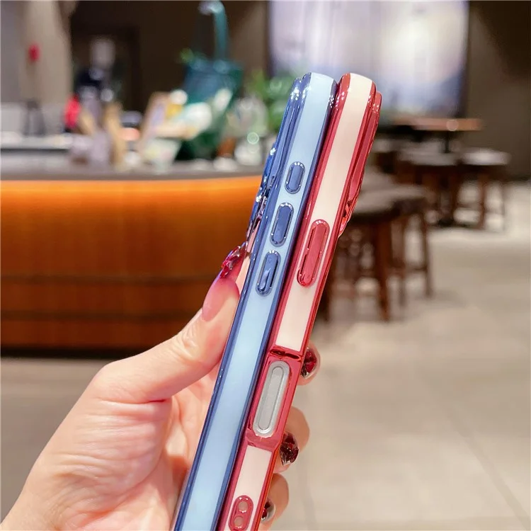For iPhone 16 Plus Magnetic Case Electroplating Wave Edge TPU Phone Cover Heart Pattern - Green