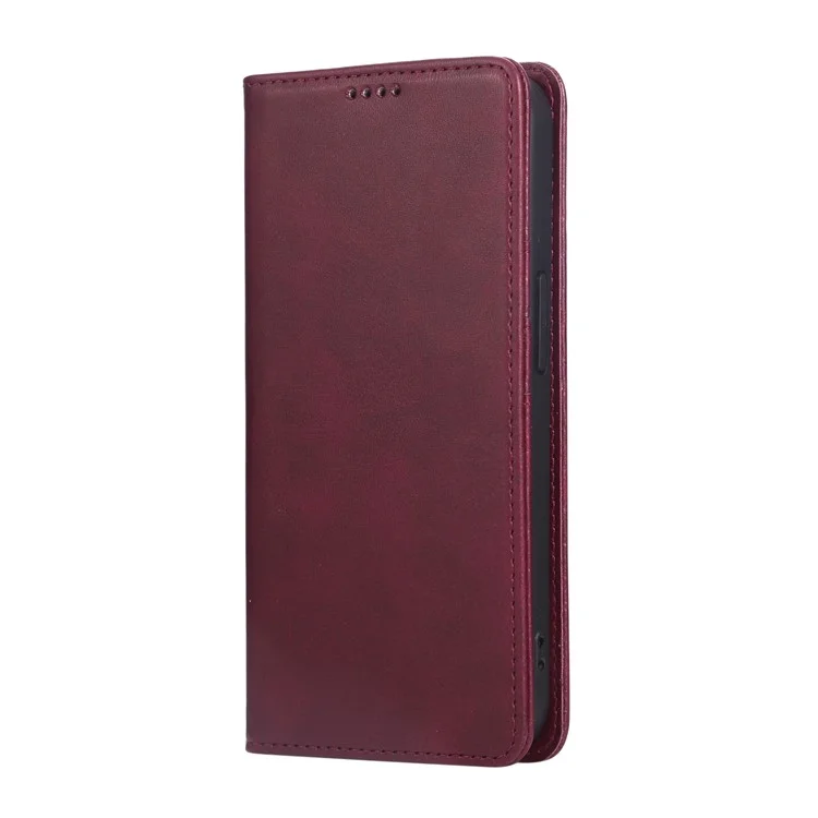 For iPhone 16e Case RFID Blocking PU Leather Phone Wallet Cover - Wine Red