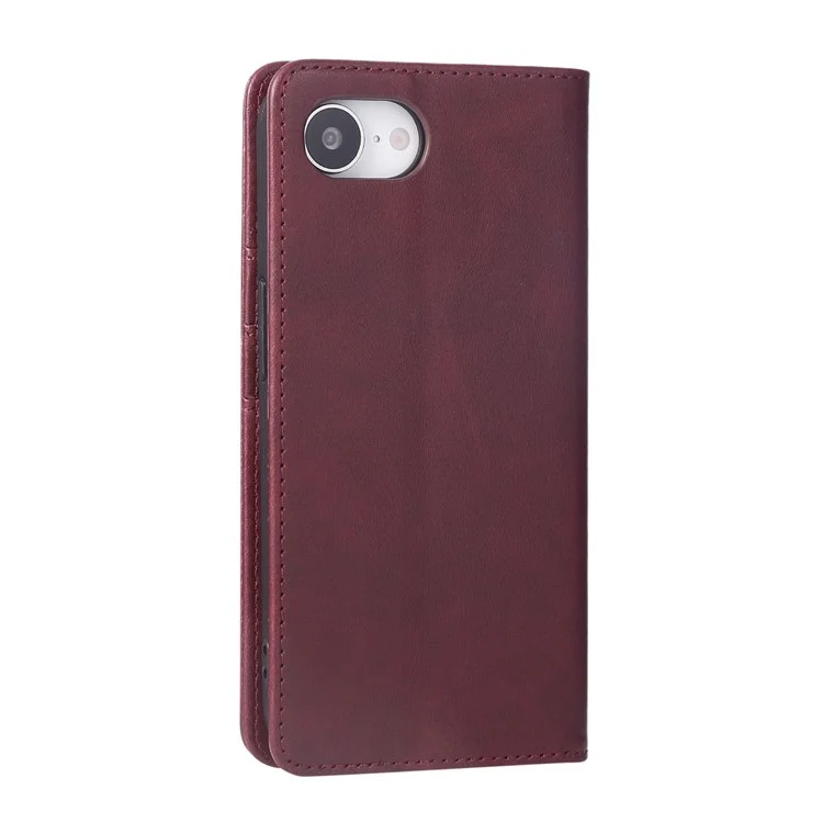 For iPhone 16e Case RFID Blocking PU Leather Phone Wallet Cover - Wine Red