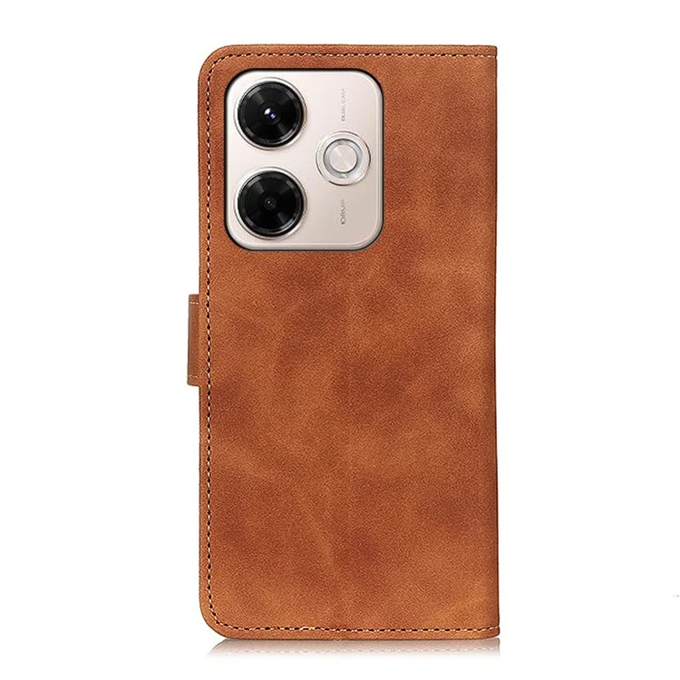 KHAZNEH For Xiaomi Redmi 13x 4G Case PU Leather Retro Texture Phone Cover - Brown