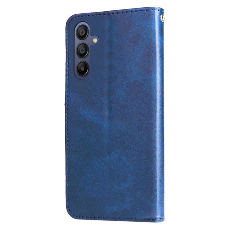 Чехол для Samsung Galaxy A26 5G с подставкой Lucky Deer с магнитным замком и рисунком оленя, кожаный бумажник для телефона - Синий
