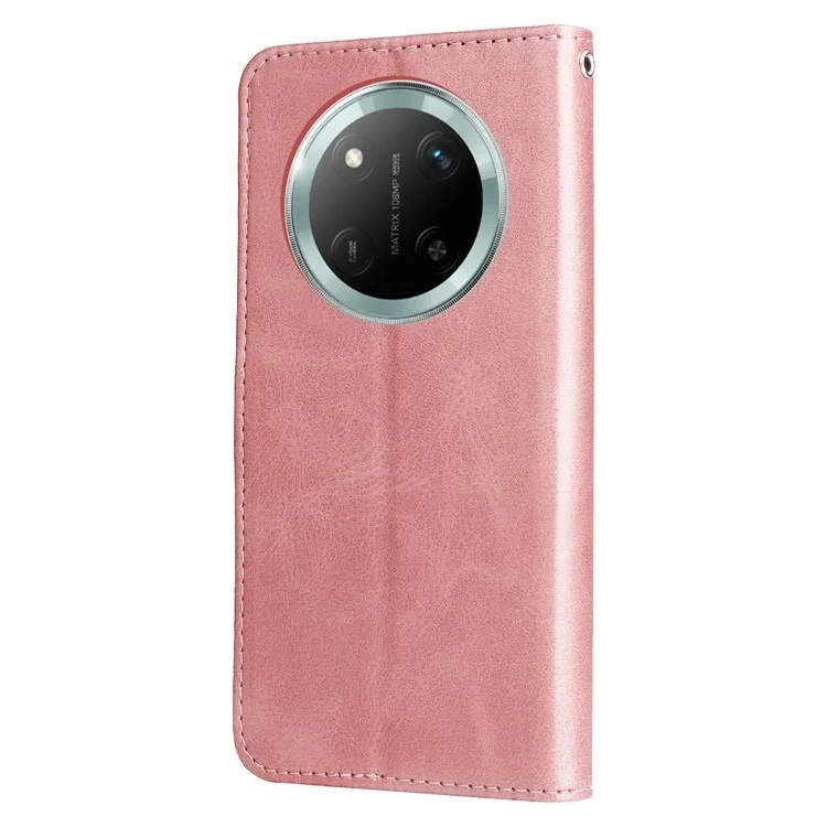 Stand Case for Honor X60 Pro 5G / X9c 5G / Magic7 Lite 5G Lucky Deer Imprinted Magnetic Closure Leather Wallet Phone Cover - Pink