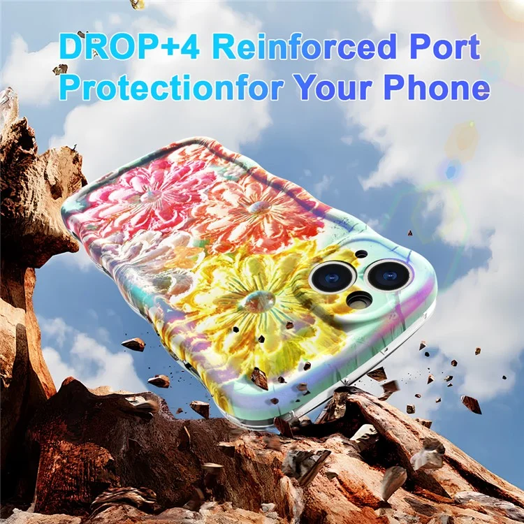 Capa Magnética para iPhone 15 com Borda Ondulada e Glitter TPU - GWL10223