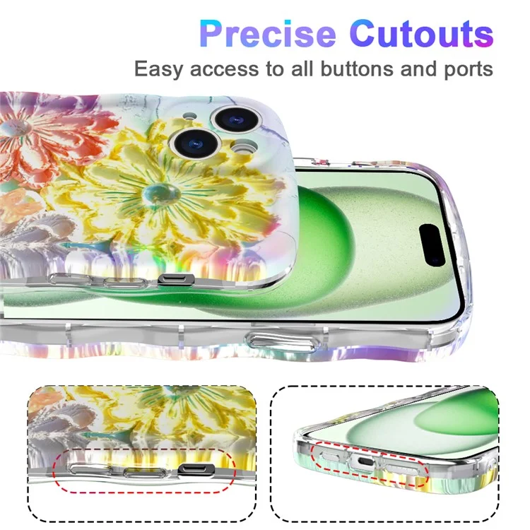 Capa Magnética para iPhone 15 com Borda Ondulada e Glitter TPU - GWL10223