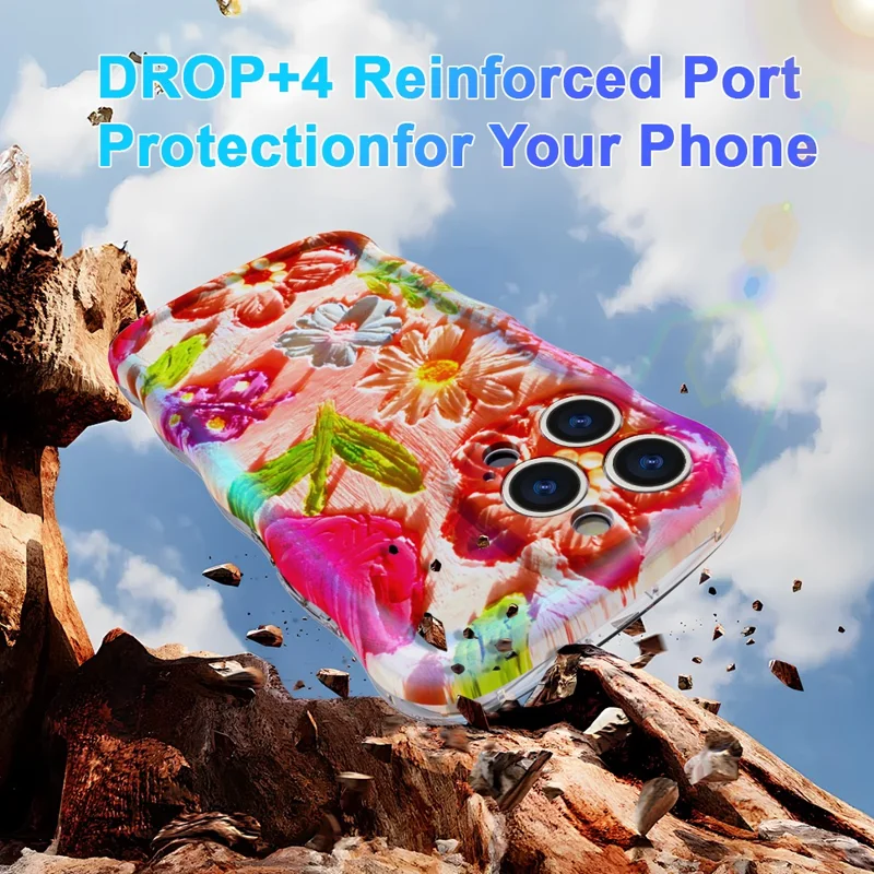Magnetische Case voor iPhone 15 Pro Max met Golfrand Glitter TPU Achterkant - GWL10224