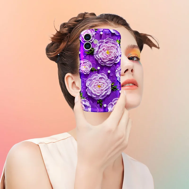 For iPhone 16 Magnetic Case Wave Edge Glitter TPU Phone Back Cover - GWL10222