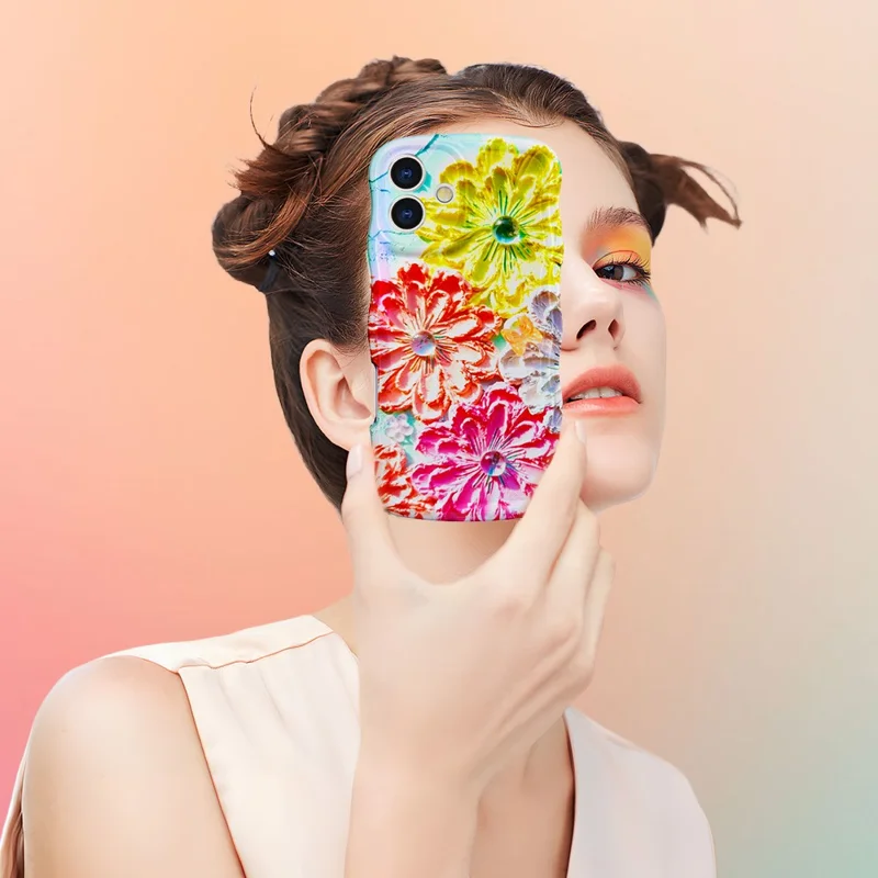 For iPhone 16 Magnetic Case Wave Edge Glitter TPU Phone Back Cover - GWL10223
