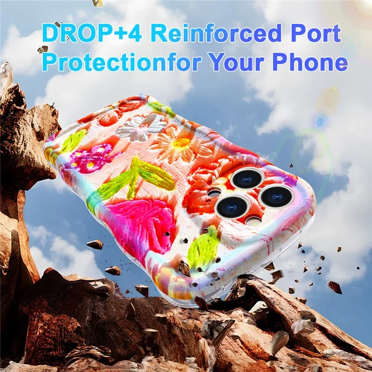 For iPhone 16 Pro Max Magnetic Case Wave Edge Glitter TPU Phone Back Cover - GWL10224