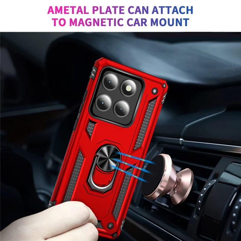 For Motorola Edge (2025) 5G Case PC + TPU Phone Cover with Kickstand - Red