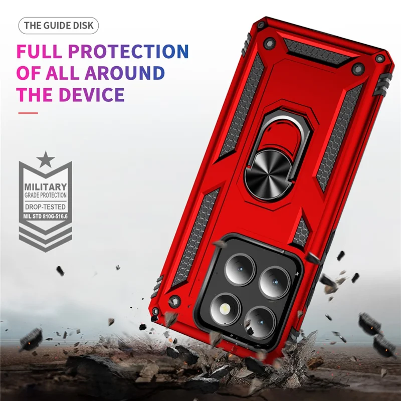 For Motorola Edge (2025) 5G Case PC + TPU Phone Cover with Kickstand - Red