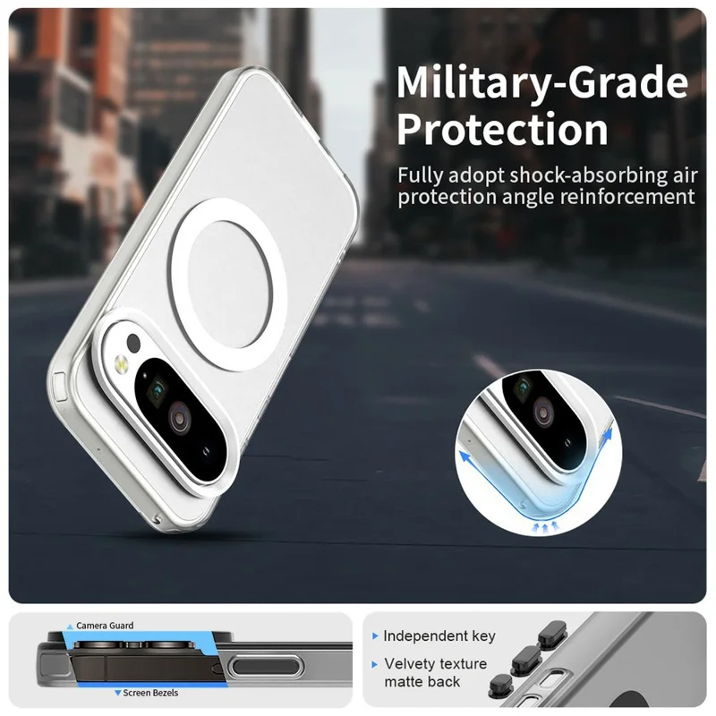 For Google Pixel 10 Pro XL Case Compatible with MagSafe Anti Drop Hybrid Phone Back Cover - Transparent