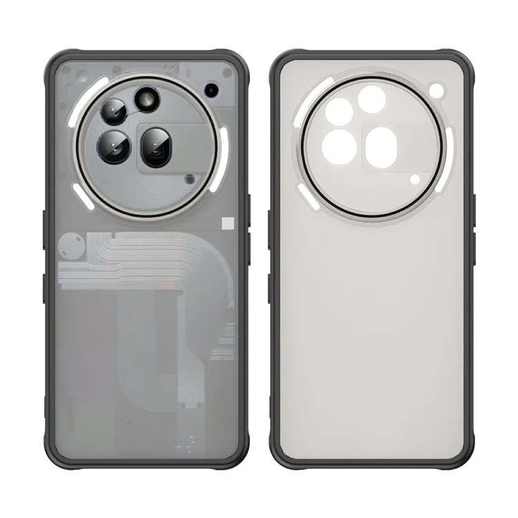 Funda Nothing Phone (3a) Pro Antigolpes con Bolsas de Aire, Translúcida Esmerilada de PC + TPU - Negro