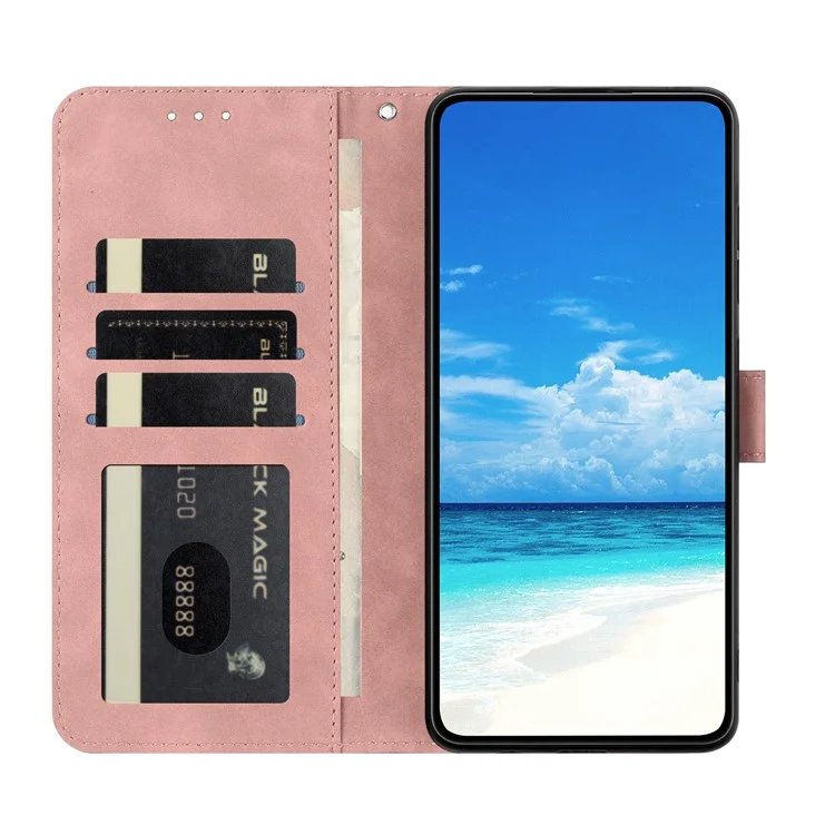 Capa para Oppo Find X8s 5G com Borboleta e Flor Impressa em Couro PU com Suporte para Carteira - Rosa Dourado