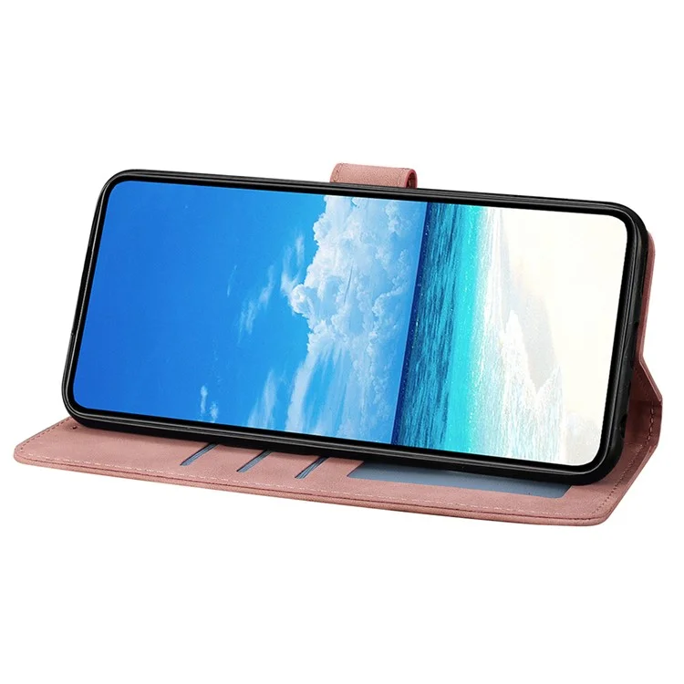 Capa para Oppo Find X8s 5G com Borboleta e Flor Impressa em Couro PU com Suporte para Carteira - Rosa Dourado