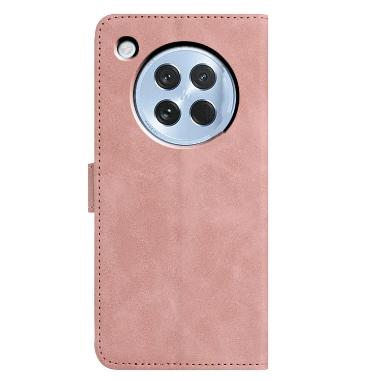 Capa para Oppo Find X8s 5G com Borboleta e Flor Impressa em Couro PU com Suporte para Carteira - Rosa Dourado