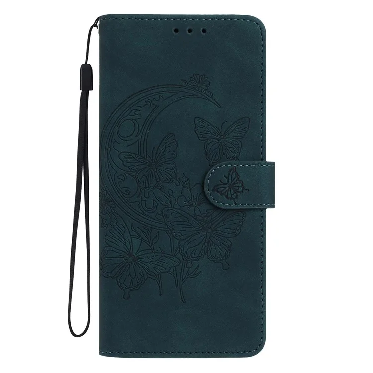 For Oppo Find X8s+ 5G  /  Find X8 5G Case Butterfly Flower Imprinted PU Leather Wallet Stand Phone Cover - Green